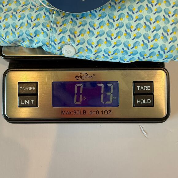 ChalkTalk Sports Tennis Polo Shirt AXL Blue Yellow Racket Print NWT - Picture 6 of 6